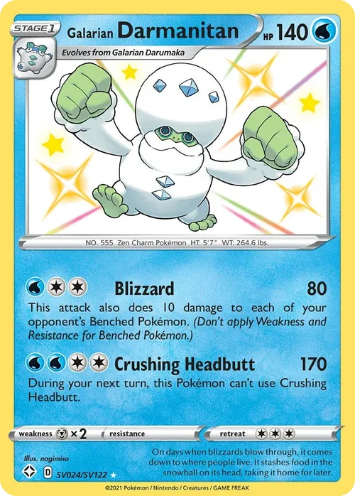Galarian Darmanitan SV024 Pokemon card from Shining Fates set