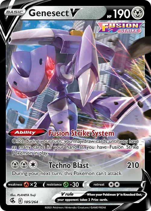 Genesect V 185 Pokemon card from Fusion Strike set