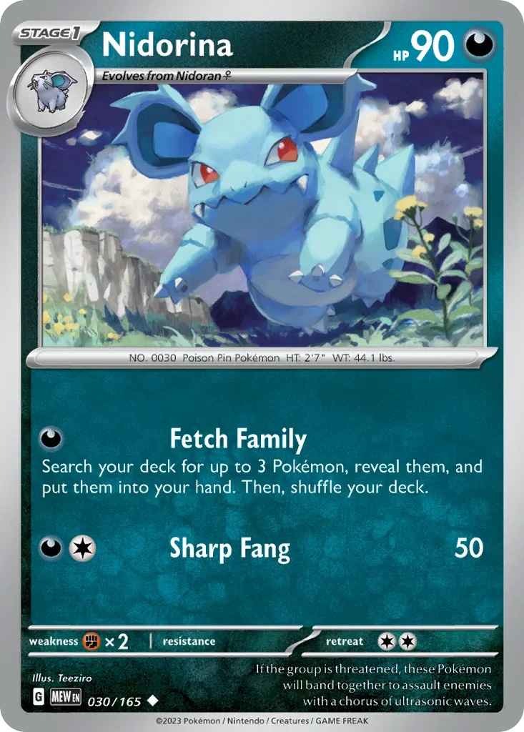 Nidorina 030 Pokémon card