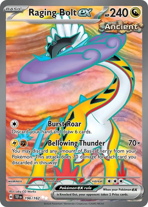 Raging Bolt ex 196 Pokemon card from Temporal Forces set