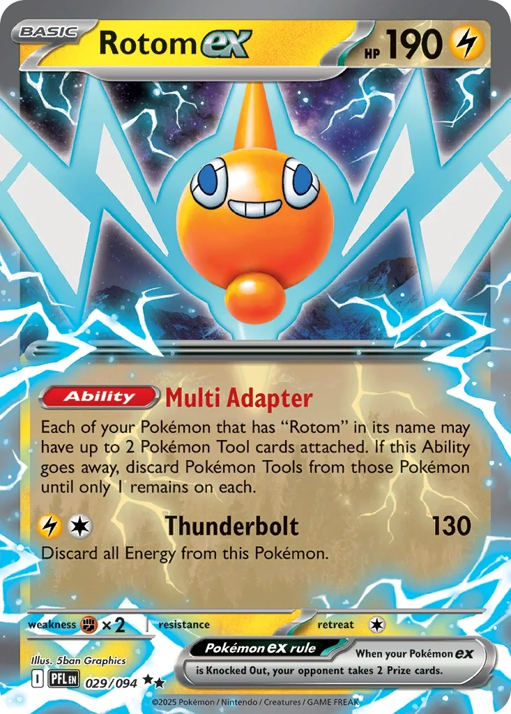 Rotom ex 29 Pokémon card from Phantasmal Flames set