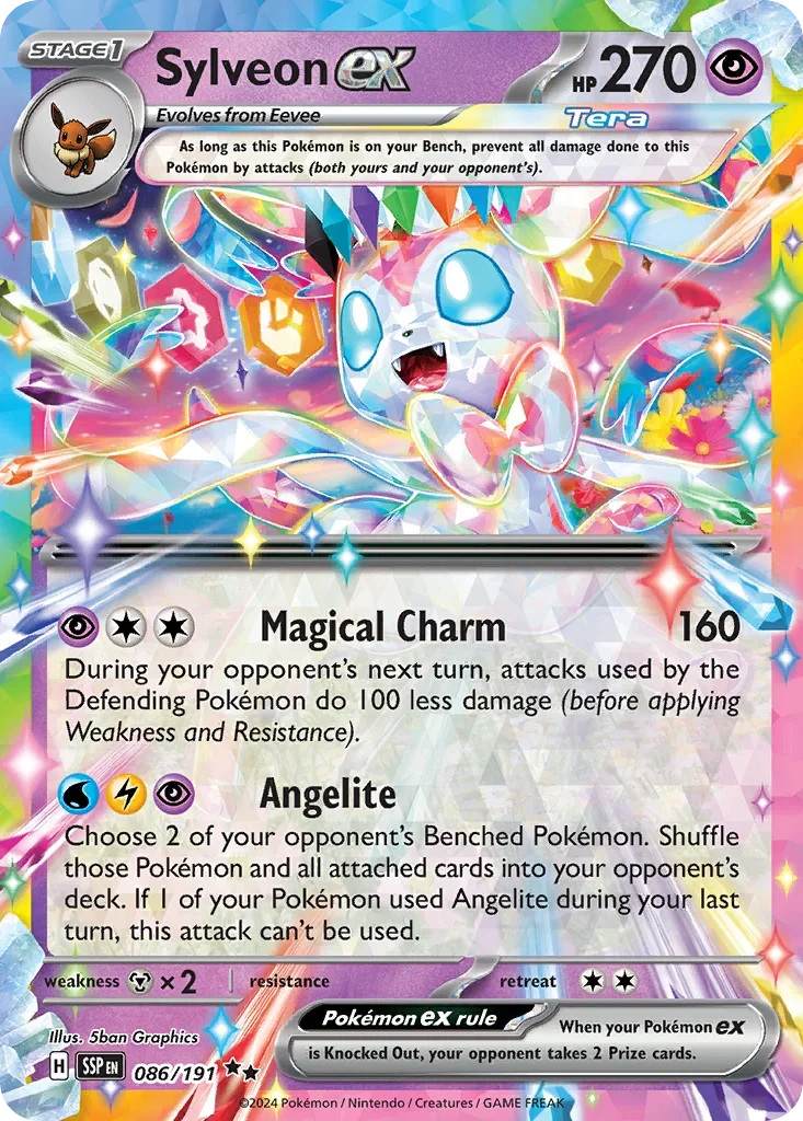 Sylveon ex 086/167 Pokemon card from Surging Sparks set