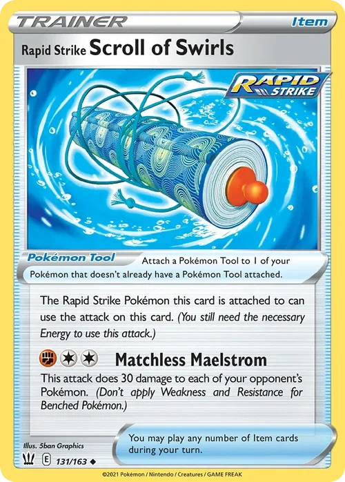 Rapid Strike Scroll of Swirls 131 Pokemon card from Battle Styles set
