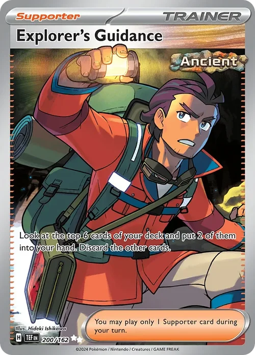 Explorer's Guidance 200 Pokemon card from Temporal Forces set