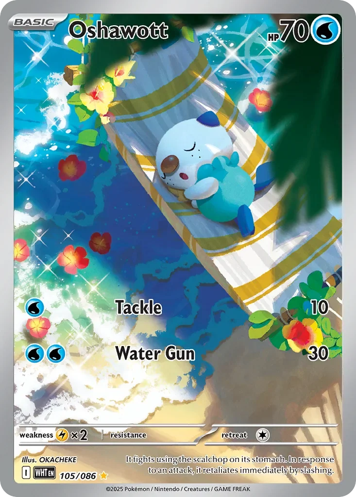 Oshawott 105 Pokemon card from White Flare set