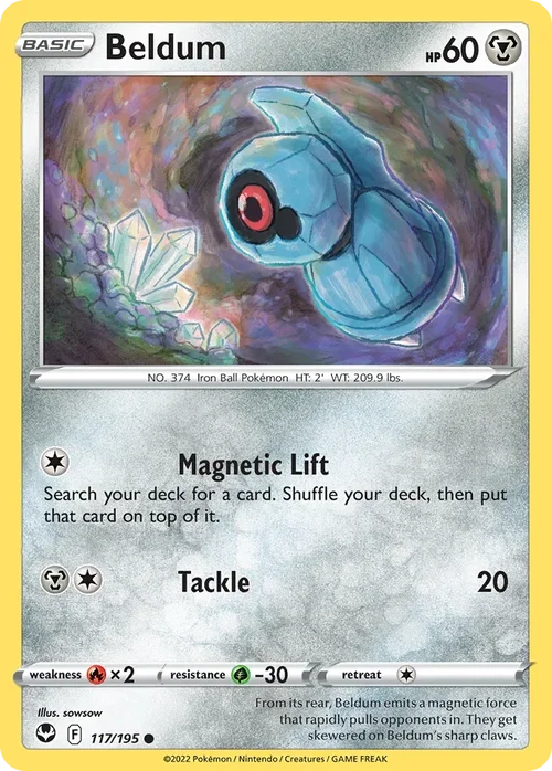 Beldum 117 Pokemon card from Silver Tempest set