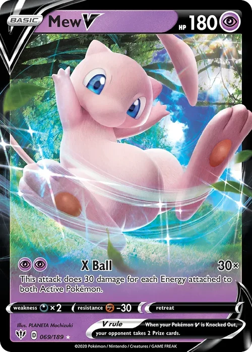 Mew V 69 Pokemon card from Darkness Ablaze set