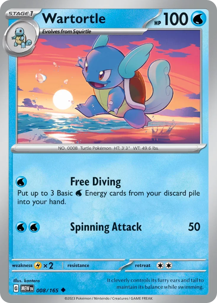 Wartortle 008 Pokémon card