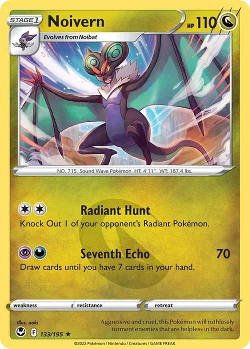 Noivern 133 Pokemon card from Silver Tempest set
