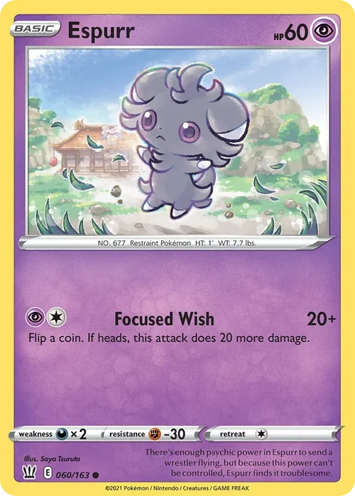 Espurr 60 Pokemon card from Battle Styles set