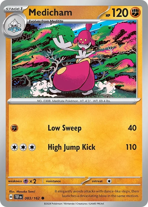 Medicham 83 Pokemon card from Temporal Forces set