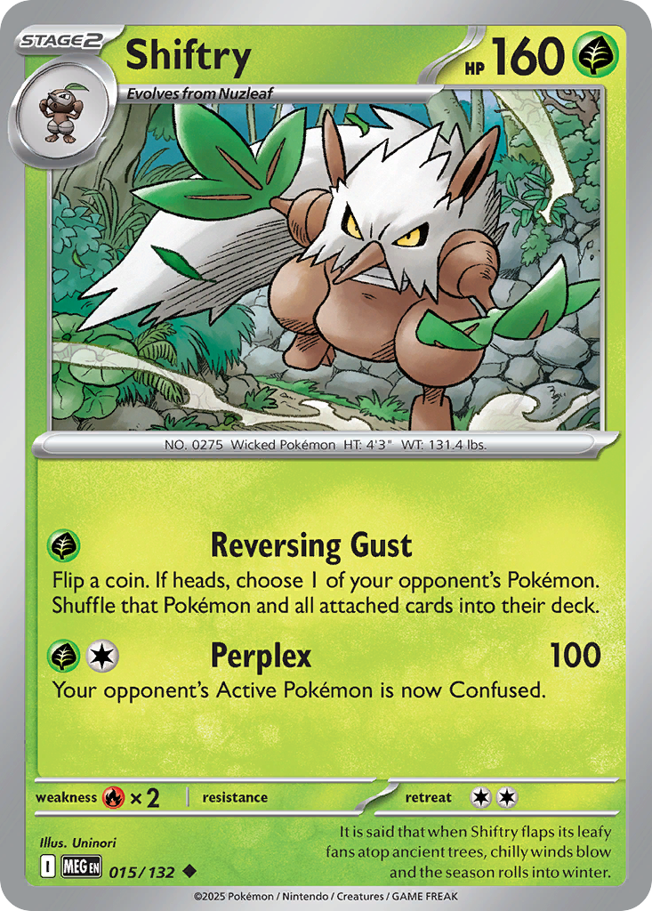 Shiftry 15 Pokemon card from Mega Evolution set