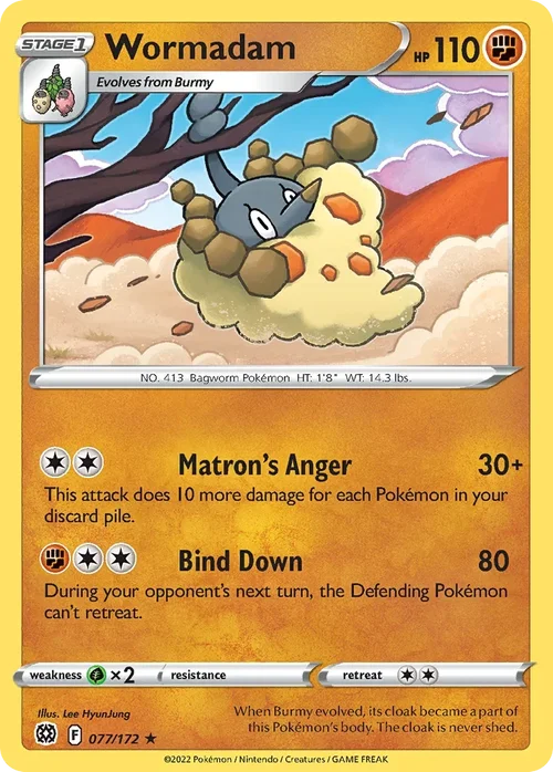 Wormadam 077 Pokemon card from Brilliant Stars set