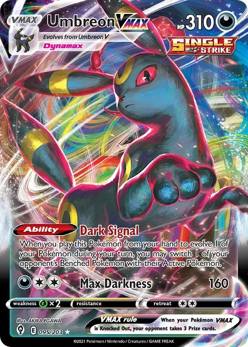 Umbreon VMAX 95 Pokemon card from Evolving Skies set