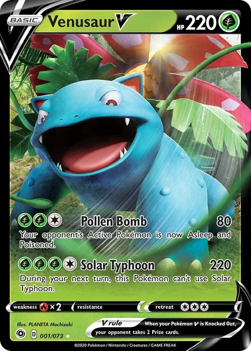 Venusaur V 1 Pokemon card from Champion's Path set