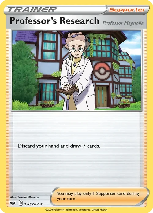 Professor's Research (Professor Magnolia) 178 Pokemon card from Sword & Shield set