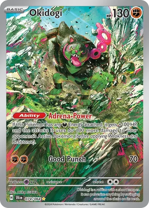 Okidogi 74 Pokemon card from Shrouded Fable set