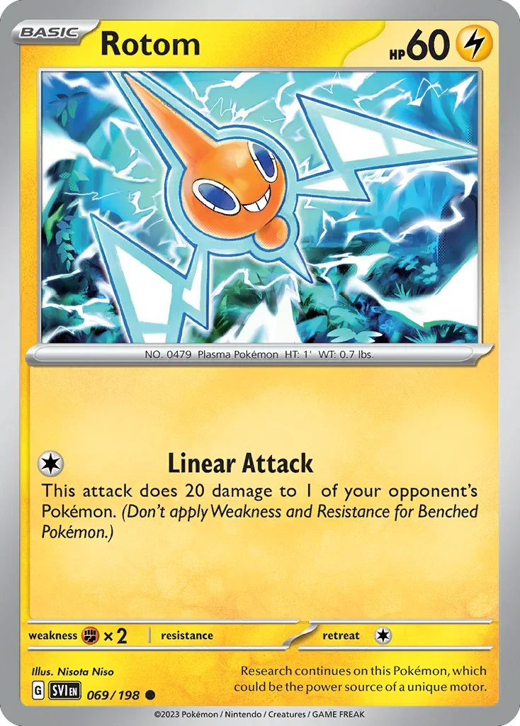 Rotom 69 Pokemon card from Scarlet & Violet set