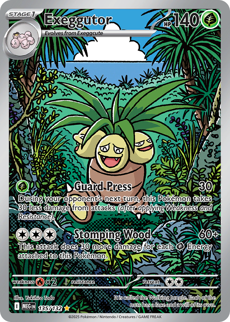 Exeggutor 135 Pokemon card from Mega Evolution set