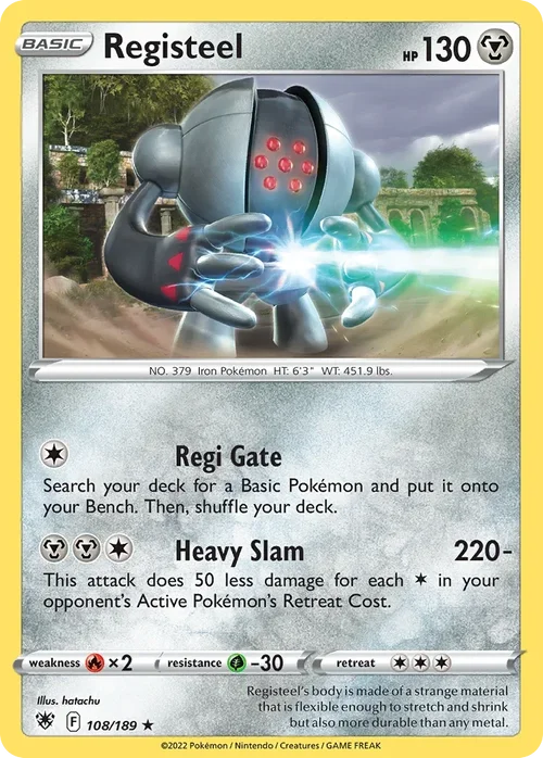 Registeel 108 Pokémon card from Astral Radiance set