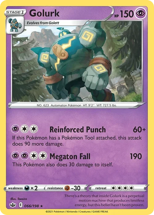 Golurk 66 Pokemon card from Chilling Reign set