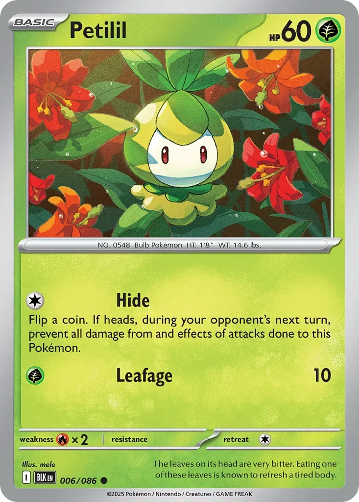 Petilil 6 Pokémon card - Common