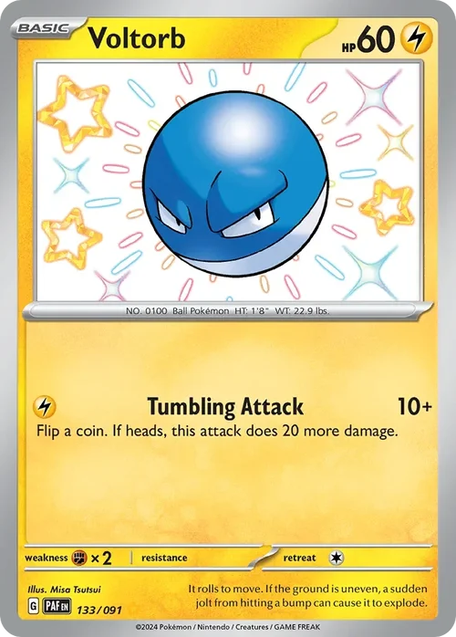 Voltorb 133 Pokemon card from Paldean Fates set