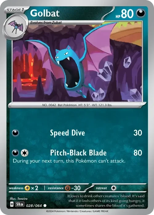 Golbat 28 Pokemon card from Shrouded Fable set