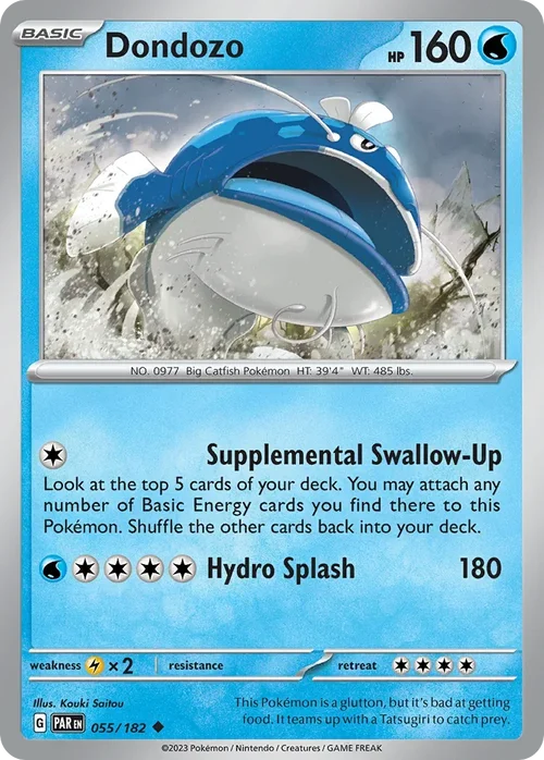 Dondozo 55 Pokemon card from Paradox Rift set