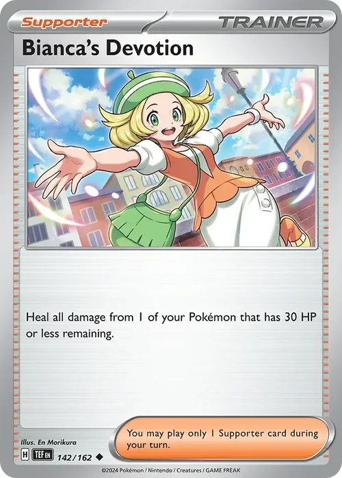Bianca's Devotion 142 Pokemon card from Temporal Forces set