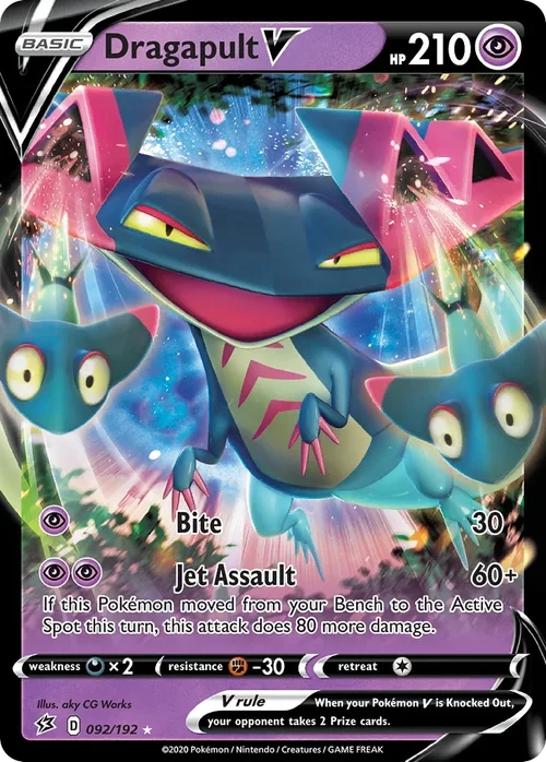 Dragapult V 92 Pokemon card from Rebel Clash set