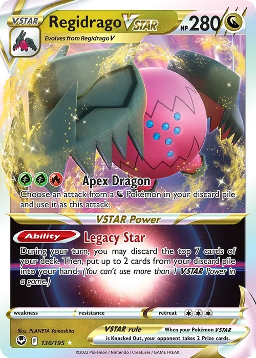 Regidrago VSTAR 136 Pokemon card from Silver Tempest set