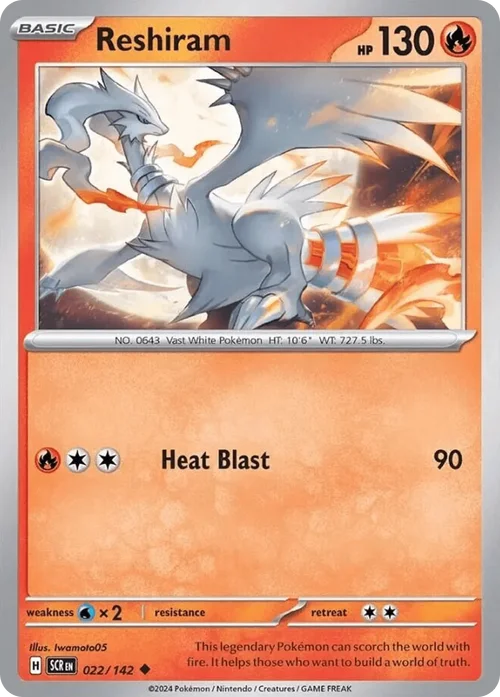 Reshiram 22 Pokemon card from Stellar Crown set