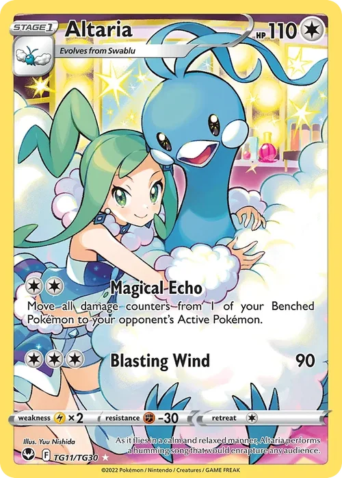 Altaria TG11 Pokemon card from Silver Tempest set