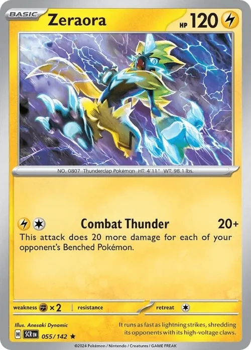 Zeraora 55 Pokemon card from Stellar Crown set
