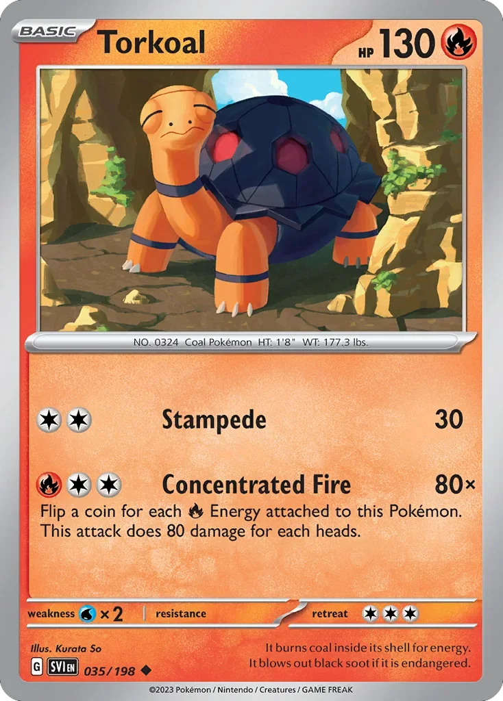 Torkoal 35 Pokemon card from Scarlet & Violet set