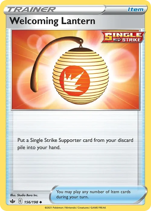 Welcoming Lantern 156 Pokemon card from Chilling Reign set