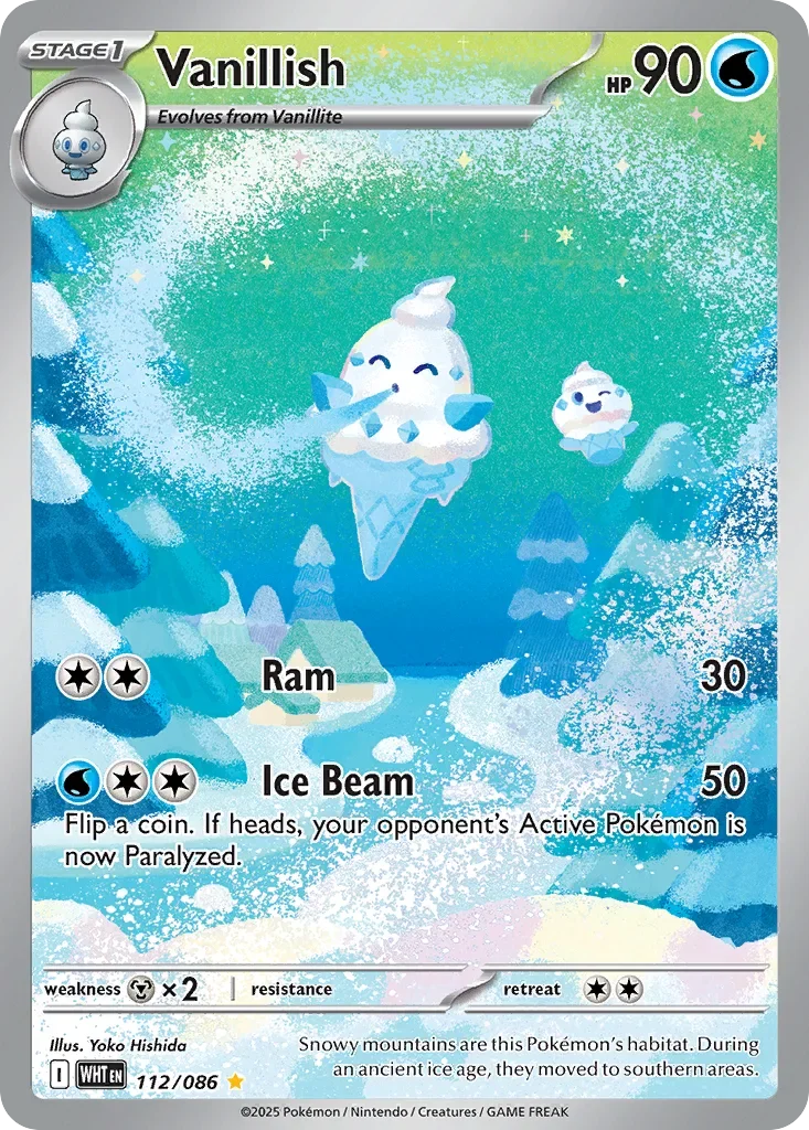 Vanillish 112 Pokemon card from White Flare set