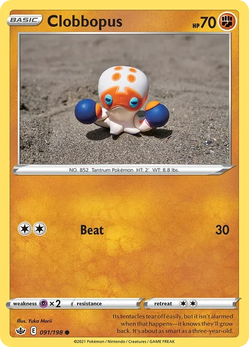 Clobbopus 91 Pokemon card from Chilling Reign set