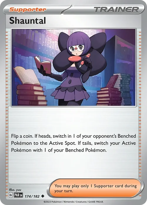 Shauntal 174 Pokemon card from Paradox Rift set