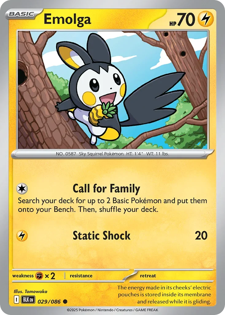 Emolga 29 Pokémon card - Common