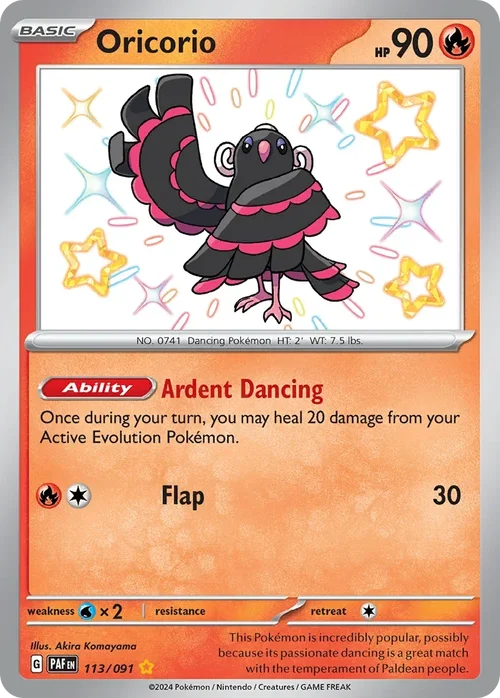 Oricorio 113 Pokemon card from Paldean Fates set