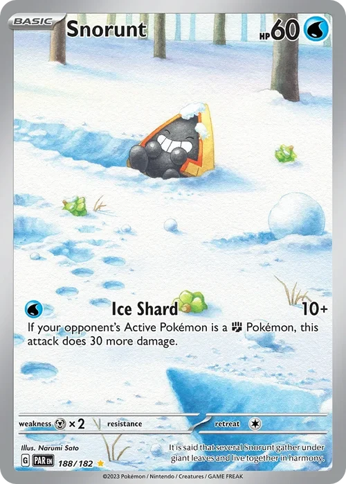 Snorunt 188 Pokemon card from Paradox Rift set