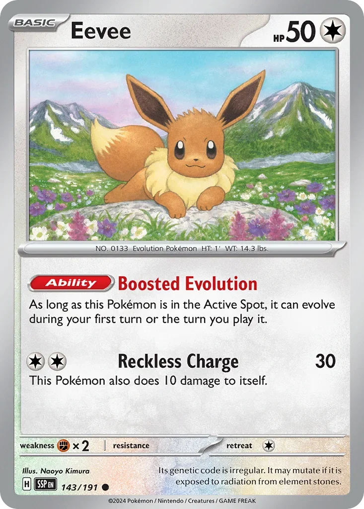 Eevee 143/167 Pokemon card from Surging Sparks set