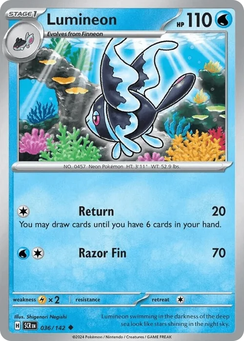 Lumineon 36 Pokemon card from Stellar Crown set