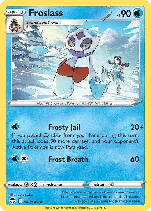 Froslass 43 Pokemon card from Silver Tempest set