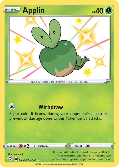 Applin SV012 Pokemon card from Shining Fates set