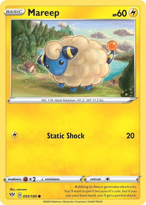 Mareep 55 Pokemon card from Darkness Ablaze set