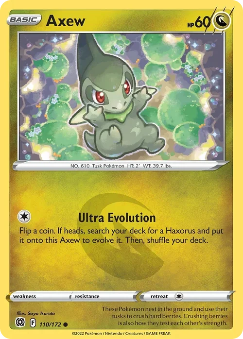 Axew 110 Pokemon card from Brilliant Stars set
