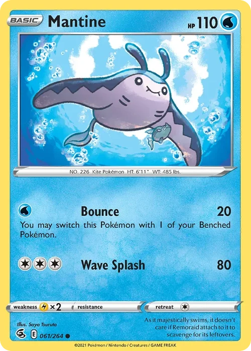 Mantine 61 Pokemon card from Fusion Strike set